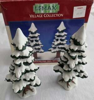 VTG Set Of 2 Lemax '95 Christmas Village Porcelain Dickerson Collectible 7.5"